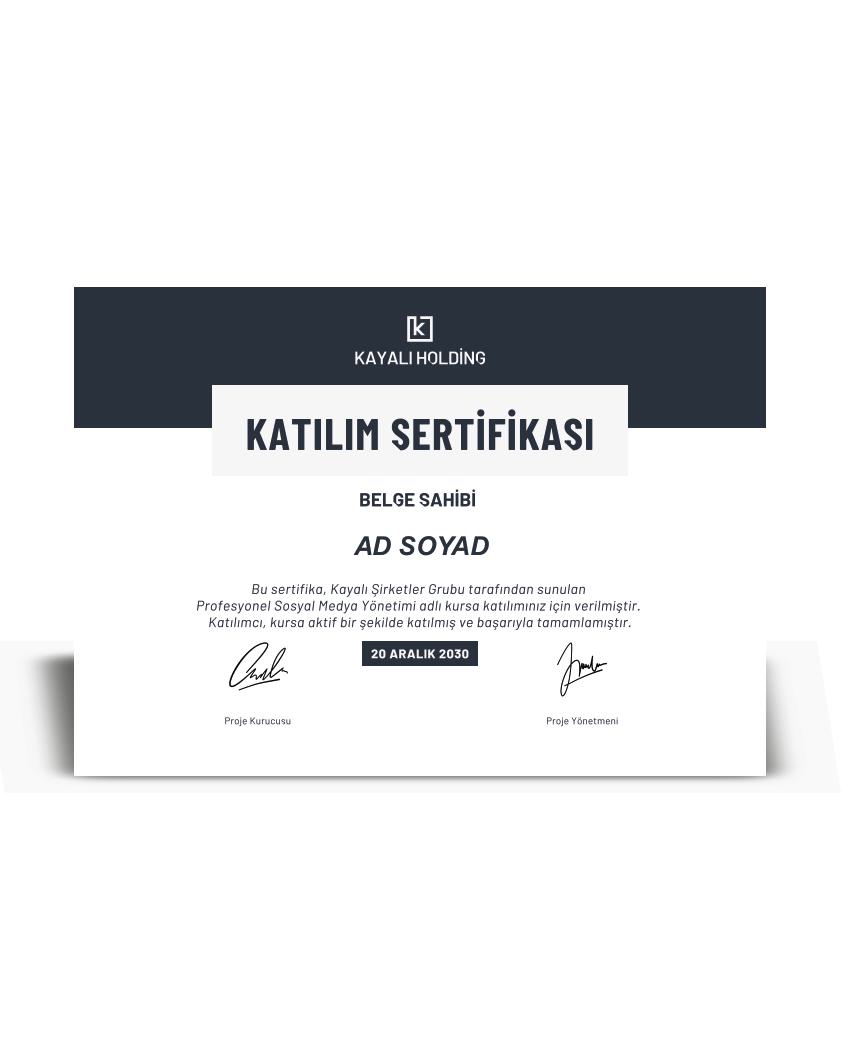 KATILIM SERTİFAKASI